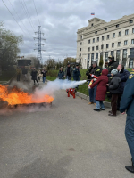 Пожарные учения проведены в Российском государственном архиве кинофотофонодокументов